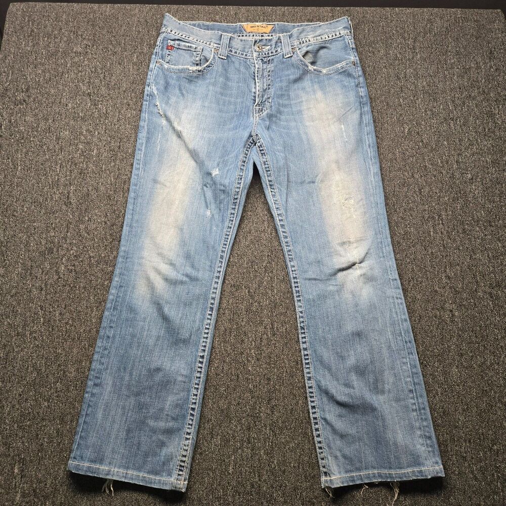 Big Star Pioneer Mens Jeans 36 Regular Bootcut Distressed Classic Denim USA